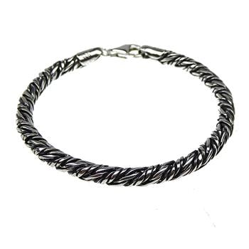4,5mm Rævekæde/Twistet i Let Oxyderet Sterlingsølv Halskæde Letox. 60 cm, fra San-Links of Joy