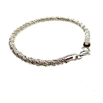 4,5mm Rævekæde/Twistet i Blank Sterlingsølv Armbånd 23 cm, fra San - Links of Joy