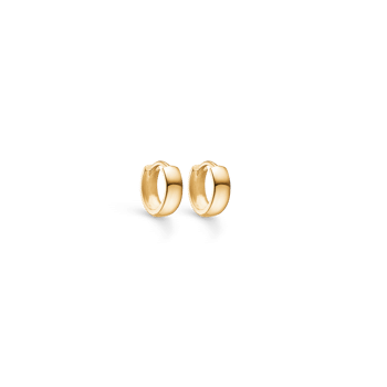 Guld creoler med glat, reflekterende overflade og klassisk afrundet design fra Støvring Design.