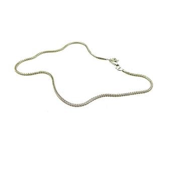 1,3mm Rævekæde i Blank Sterlingsølv -Armbånd & Halskæde 16 cm, fra San - Links of Joy