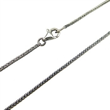 1,3mm Rævekæde i Let Oxyderet Sterlingsølv Armbånd 21 cm, fra San - Links of Joy