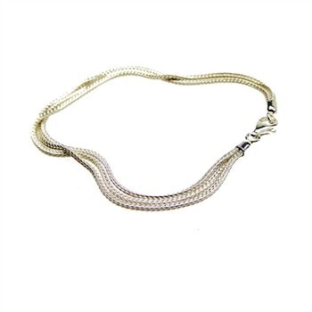 Halskæde - 3 rk. Rævekæde - Blank 60 cm, fra San - Links of Joy