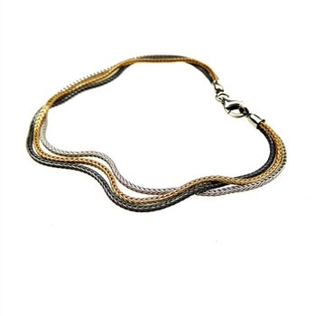 Armbånd - 3 rk.Rævekæde - 3 farvet 21 cm, fra San - Links of Joy