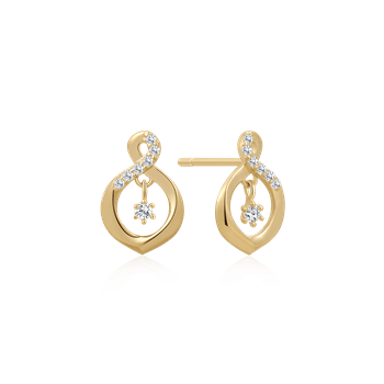 8 karat Guld ørestikker, med zirkonia