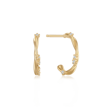 8 karat guld halv creoler med zirkoner, fra Støvring design