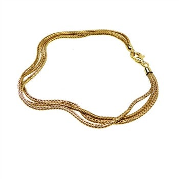 Armbånd - 3 rk.Rævekæde - Forgyldt 21 cm, fra San - Links of Joy