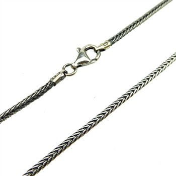 2,1mm Rævekæde i Let Oxyderet Sterlingsølv Armbånd 23 cm, fra San - Links of Joy