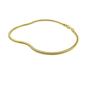 2,1mm Rævekæde i Forgyldt Sterlingsølv Armbånd 23 cm, fra San - Links of Joy
