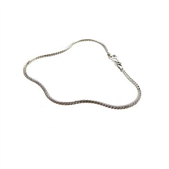 1,8mm Rævekæde i Blank Sterlingsølv Armbånd 21 cm, fra San - Links of Joy