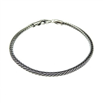 2,8mm Rævekæde i Let Oxyderet Sterlingsølv Armbånd Letoxyderet 23 cm, fra San - Links of Joy