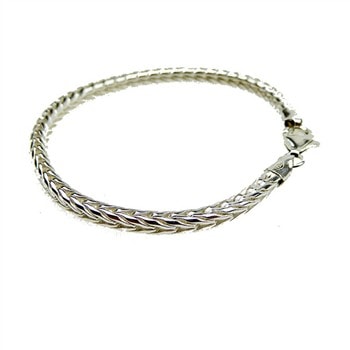 4mm Rævekæde i Blank Sterlingsølv Armbånd 23 cm, fra San - Links of Joy