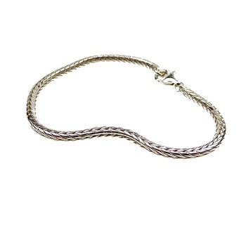 3,2mm Rævekæde i Blank Sterlingsølv Armbånd 23 cm, fra San - Links of Joy