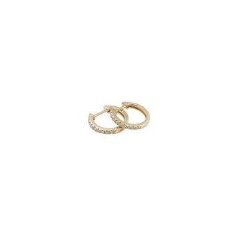 Knæk creol 14 karat guld med 0,10ct brillant 12,5*1,5, fra L&G