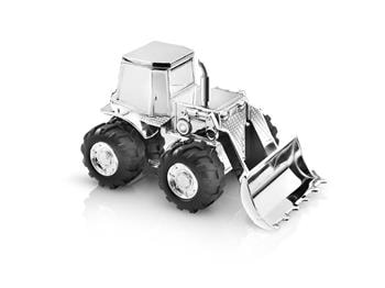 Sparebøsse traktor, sølvfarvet, fra Noa Kids
