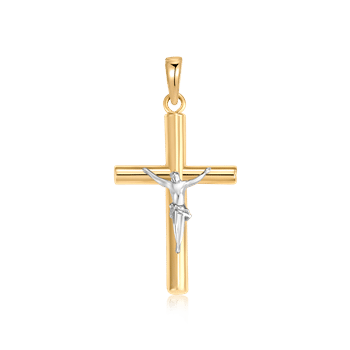 Guld vedhæng, kors med kristus, 21 x 14 mm
