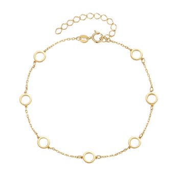 8 kt. Guld Armbånd med 7 Ringe, Støvring Design