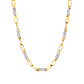 8 karat guld collier med zirkonia, 45 cm