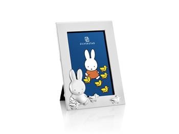 Fotoramme med Miffy og ænder, 6 x 9 cm, sølvplet/lakeret, fra Noa Kids