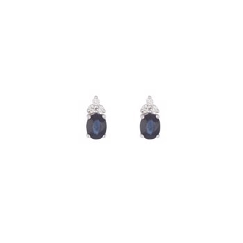 Ørestik 14 karat hvidguld safir m/0,055CT WSI, fra L&G