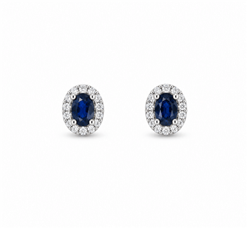 Ørestikker  14 karat PETIT safir 0,07 carat brillanter WSI, fra L&G