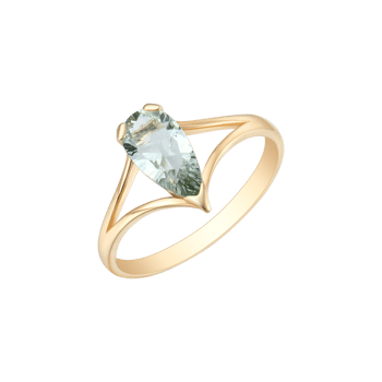 14 kt Guld ring med klar peridot - kun str 54 & 56