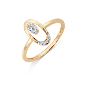 14 kt guld ring med 11 brillanter. Brillant i alt 0,07 ct. w/pk.