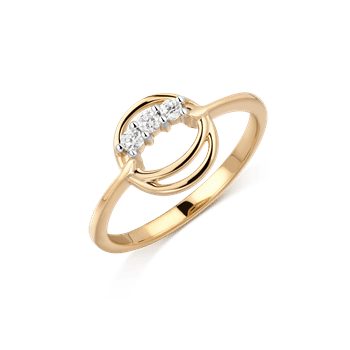 14 kt Guld ring 3 zirkonia