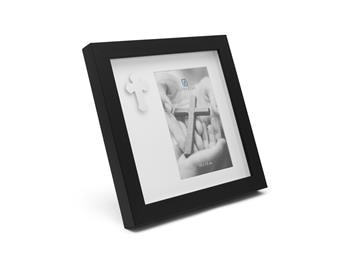 Fotoramme m/kors 10*15 pp sort, fra Noa Kids