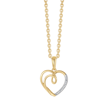 14 kt. Guld Vedhæng med Hjerte og Cubic Zirconia