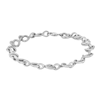 Rhod. sølv armbånd mat/blank, fra Siersbøl