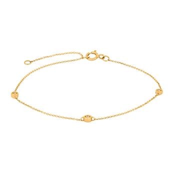 14kt. guldarmbånd m/ 3 x dia. 0.01ct W/SI, fra Siersbøl