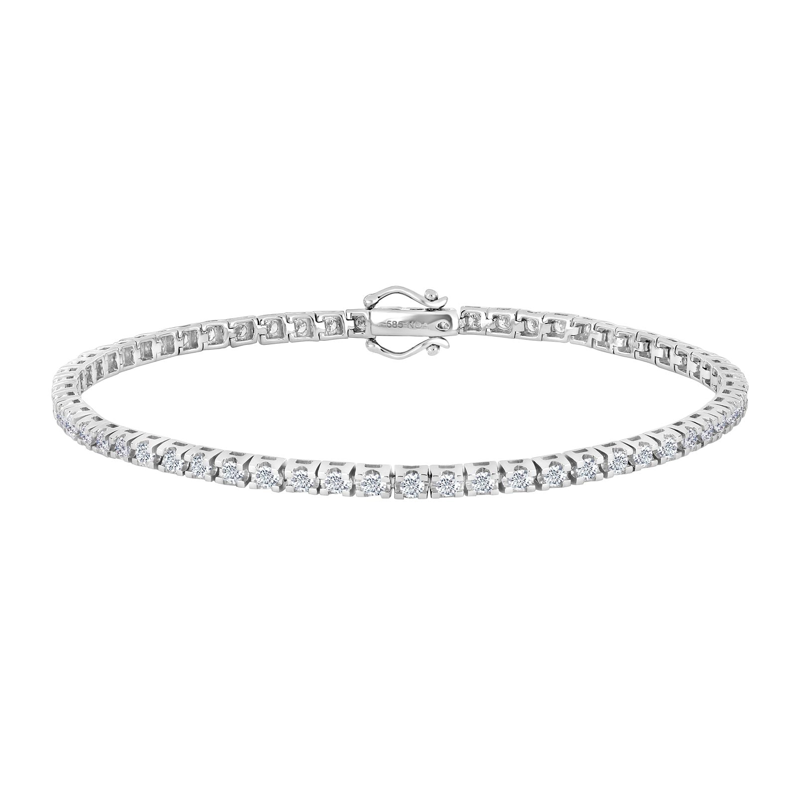 14kt. hvidgulds tennisarmbånd  dia. 2.0ct W/SI, fra Siersbøl