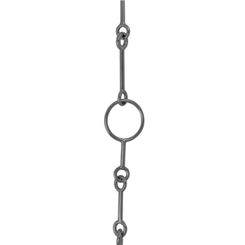 Sort rhodineret sølv system-kæde led delt 45cm , fra Siersbøl Shape