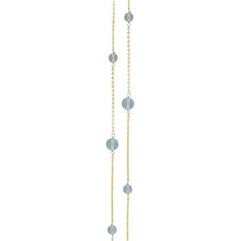 Sølv forg. system-kæde m. fluorite 6+8mm  90cm, fra Heinzendorff