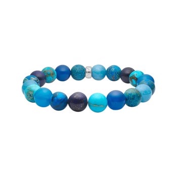 Lapis, sponge quartz, blå agat, howlite, lapis lazuril armbånd 10mm, fra Heinzendorff