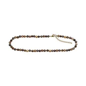 Tiger øje, jasper, hematit 6mm - carabinlås 40+5cm, fra Heinzendorff