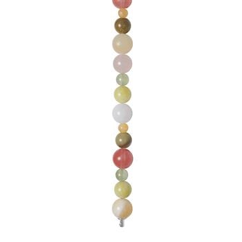 Rosaquartz, musdart, jade, prehnite, jasper, marmor 12mm system-kæde, fra Heinzendorff