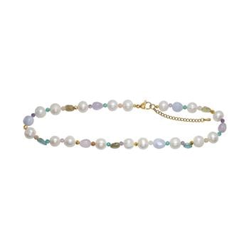 Apatit, Peridot, ametyst, amazonite, sol sten, fvkp. Hem - carabinlås 40+5cmatit  , fra Heinzendorff