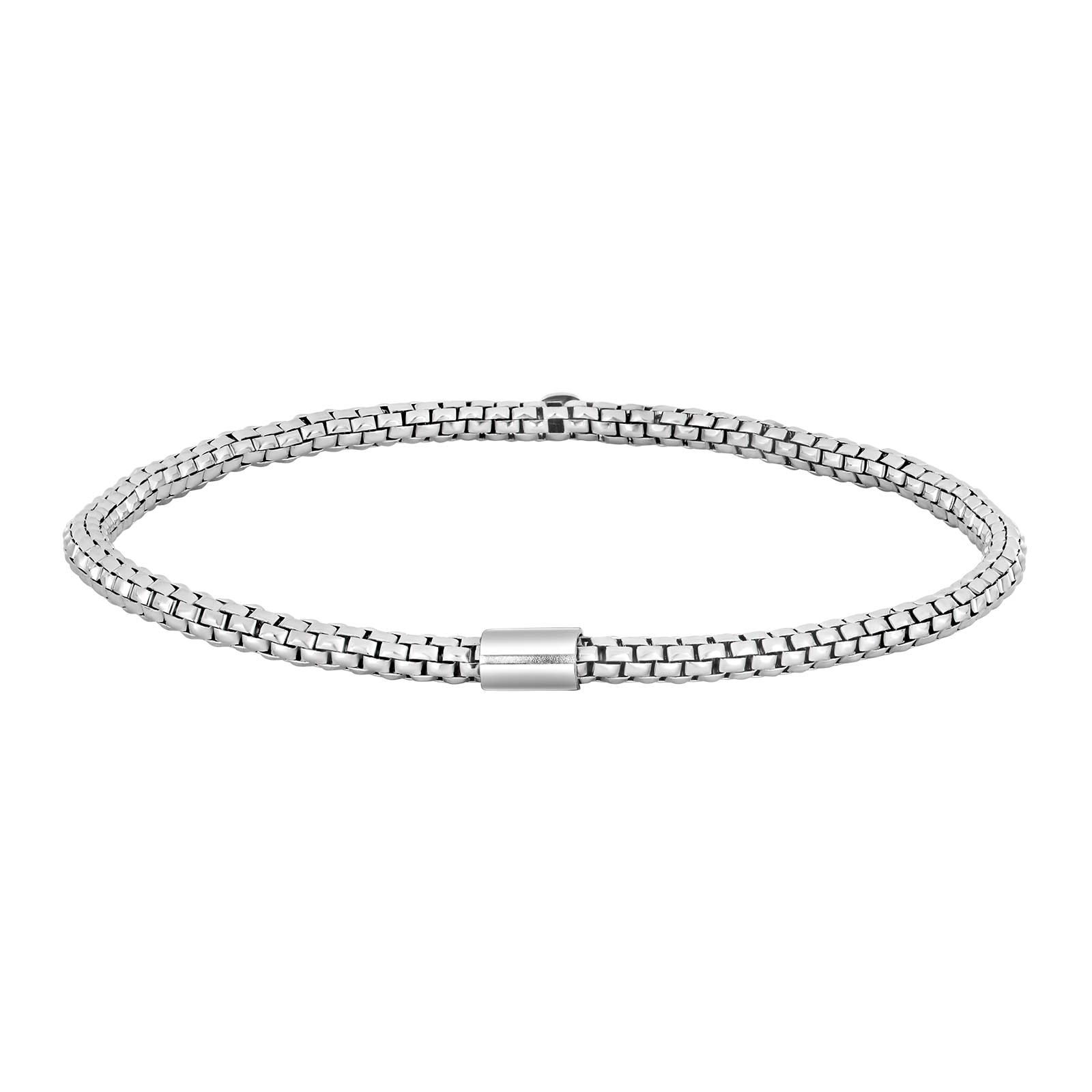 Rhod. sølv flex-armbånd 3 mm, fra Heinzendorff