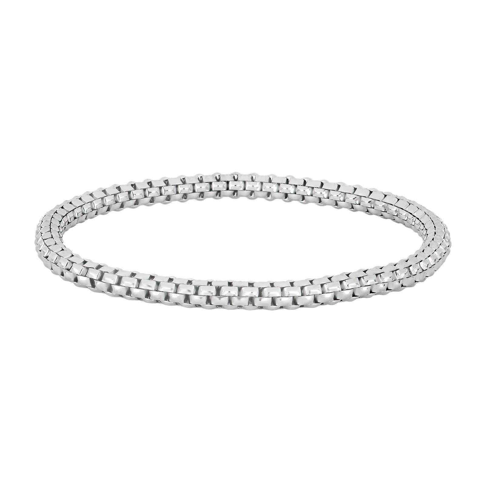 Rhod. sølv flex-armbånd 6mm, fra Heinzendorff