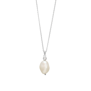 Rhd. sølvkæde BAROQUE52 perle + cz 18mm , fra Nordahl