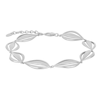 Flot rhodineret sølv armbånd, 10 mm - Siersbøl
