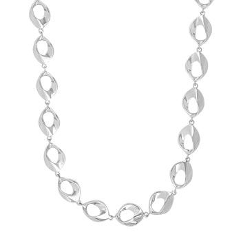 Smuk rhodineret sølv collier, 9 mm - Siersbøl