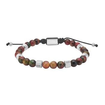 SON armbånd mix farve tigerøje og stål, fra Son of Noa