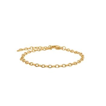 SON armbånd stål IP gold, anker facet 16+3cm, fra Son of Noa
