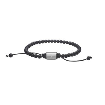 SON of Noa sort onyx armbånd herre 4 mm justerbar