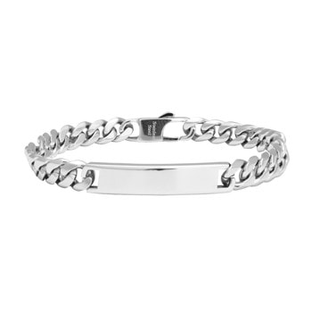SON armbånd stål med plade blank 19cm, fra Son of Noa