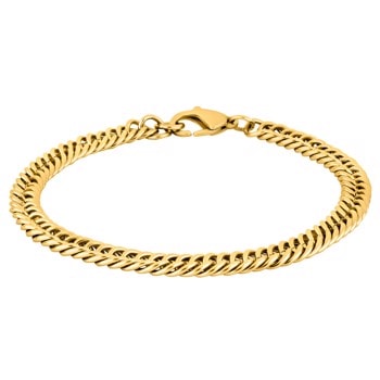 SON  armbånd stål blank 21cm IPGold, fra Son of Noa