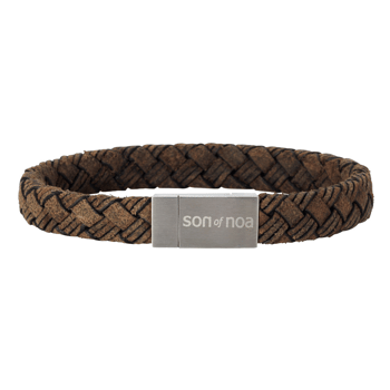SON armbånd mørkebrun kalveskind 23cm 10mm, fra Son of Noa