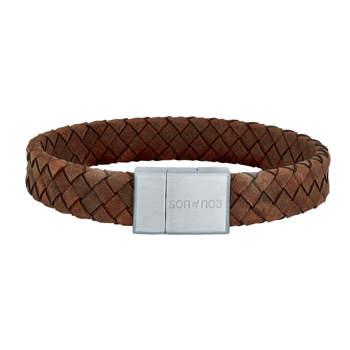 SON armbånd brun kalveskind 19cm 12mm, fra Son of Noa